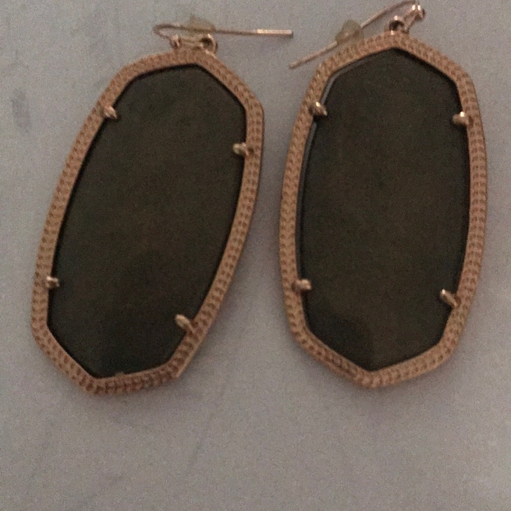 Kendra Scott Earrings Gold/Green Stone